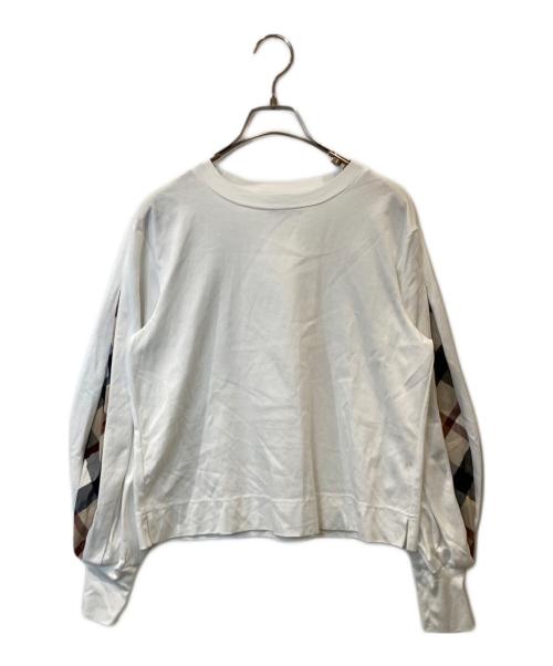 BLUE LABEL CRESTBRIDGE（ブルーレーベルクレストブリッジ）BLUE LABEL CRESTBRIDGE (ブルーレーベルクレストブリッジ) ロングスリーブカットソー 56P03-407-02 ホワイト サイズ:38の古着・服飾アイテム