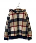 BLUE LABEL CRESTBRIDGEブルーレーベルクレストブリッジ）の古着「チェックボアパーカー　55F01-214-42」｜ベージュ