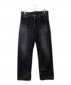 Graphpaperグラフペーパー）の古着「Selvage Denim Five Pocket Wide Straight Pants セルビッジ デニム ファイブ ポケット ワイド ストレート パンツ GU251-40184DB」｜ブラック