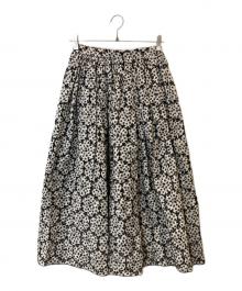 Sov.（ソブ）の古着「プチフラワー刺繍スカート 0302-031-252A」｜ホワイト×ブラック