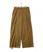 theoryセオリー）の古着「タックワイドパンツ Soft Lawn 01-6206418」｜ブラウン