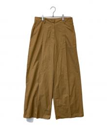 theory（セオリー）の古着「タックワイドパンツ Soft Lawn 01-6206418」｜ブラウン