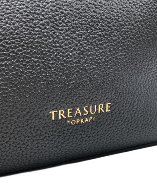 TREASURE TOPKAPI（トレジャートプカピ）TREASURE TOPKAPI (トレジャートプカピ) 2WAYバッグソフトシュリンク テープハンドル ショルダー付きミニ トート バッグ ブラックの古着・服飾アイテム