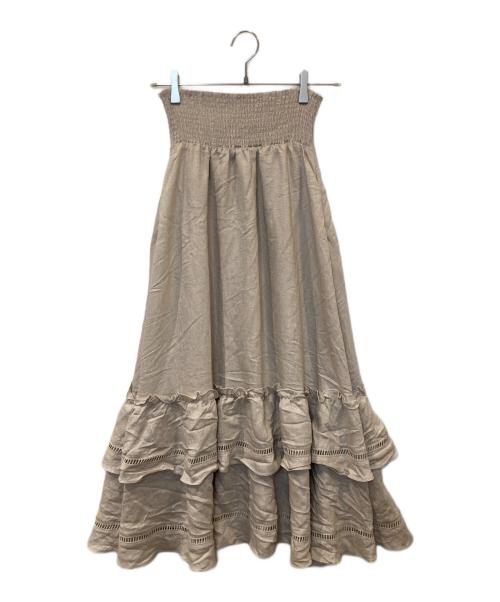 maison echelle（メゾンエシェル）maison echelle (メゾンエシェル) ティアードロングスカート　ME24SS-074SK ベージュ サイズ:FREEの古着・服飾アイテム