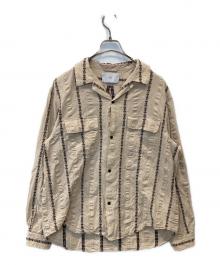 SUGARHILL（シュガーヒル）の古着「DOBBY OPEN COLLAR SHIRT ドビー オープンカラー シャツ 26440505」｜ベージュ