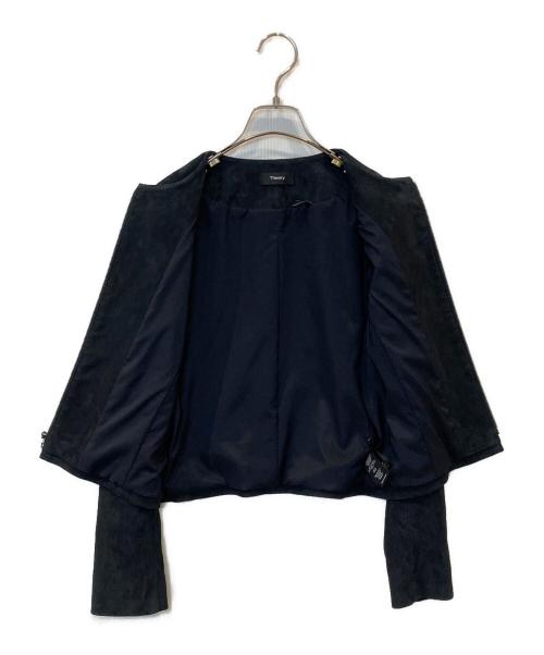 theory（セオリー）theory (セオリー) ノーカラーレザージャケット　07-8160811 ブラック サイズ:Sの古着・服飾アイテム