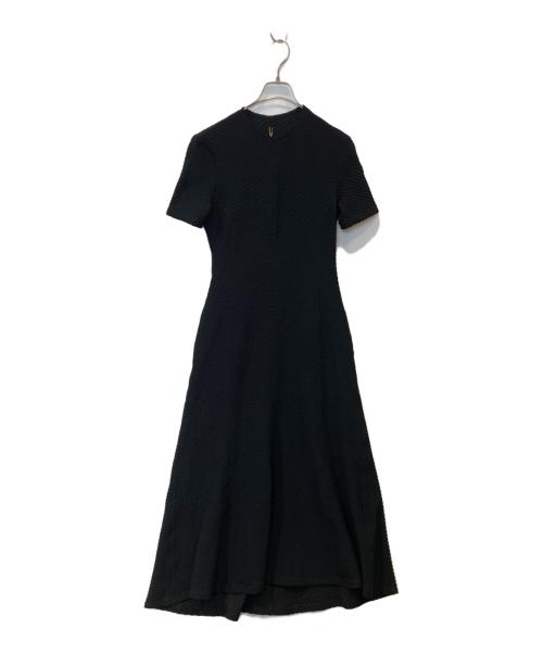 Mame Kurogouchi（マメクロゴウチ）Mame Kurogouchi (マメクロゴウチ) Shirring Jersey Jacquard Dress シャーリング ジャージー ジャカード ドレス  MM26SS-JS037 ブラック サイズ:2の古着・服飾アイテム