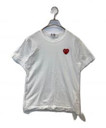 PLAY COMME des GARCONS（プレイコムデギャルソン）の古着「Cotton Jersy T-Shirt With Emblem X Rhinestone　AX-T801」｜ホワイト