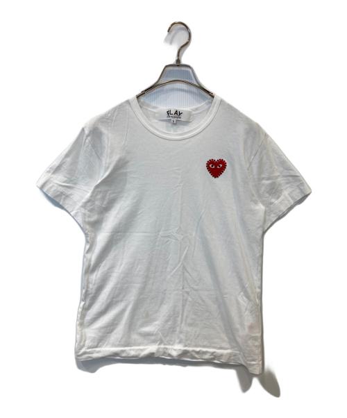 PLAY COMME des GARCONS（プレイコムデギャルソン）PLAY COMME des GARCONS (プレイコムデギャルソン) Cotton Jersy T-Shirt With Emblem X Rhinestone　AX-T801 ホワイト サイズ:Sの古着・服飾アイテム