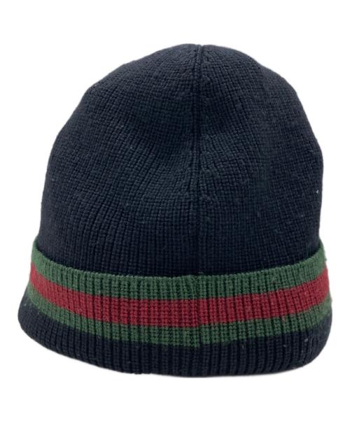 GUCCI（グッチ）GUCCI (グッチ) シェリーラインニットキャップ　206085 4G869 ブラック サイズ:Lの古着・服飾アイテム
