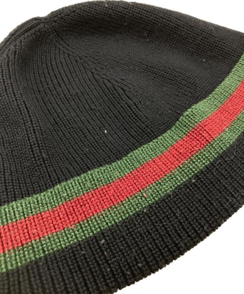 GUCCI（グッチ）GUCCI (グッチ) シェリーラインニットキャップ　206085 4G869 ブラック サイズ:Lの古着・服飾アイテム