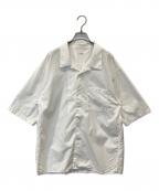 awasaアワサ）の古着「open collar s/s shirt オープンカラー・ショートスリーブ・シャツ aws5-sh002」｜ホワイト