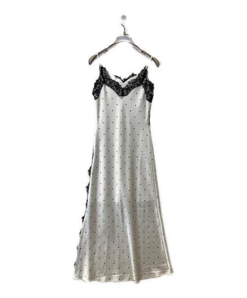 Snidel（スナイデル）Snidel (スナイデル) レーストリムサテンキャミワンピース SWFO264008  ホワイトの古着・服飾アイテム