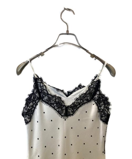 Snidel（スナイデル）Snidel (スナイデル) レーストリムサテンキャミワンピース SWFO264008  ホワイトの古着・服飾アイテム