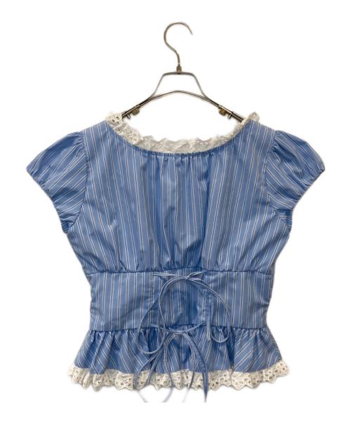 Snidel（スナイデル）Snidel (スナイデル) コルセットペプラムブラウス SWFB262040 ブルー サイズ:FREEの古着・服飾アイテム