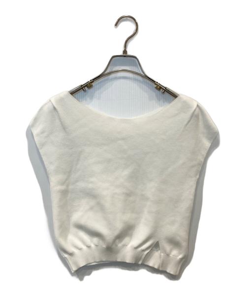 Snidel（スナイデル）Snidel (スナイデル) フリルレイヤードニットプルオーバー SWNT262095 ホワイト サイズ:FREEの古着・服飾アイテム