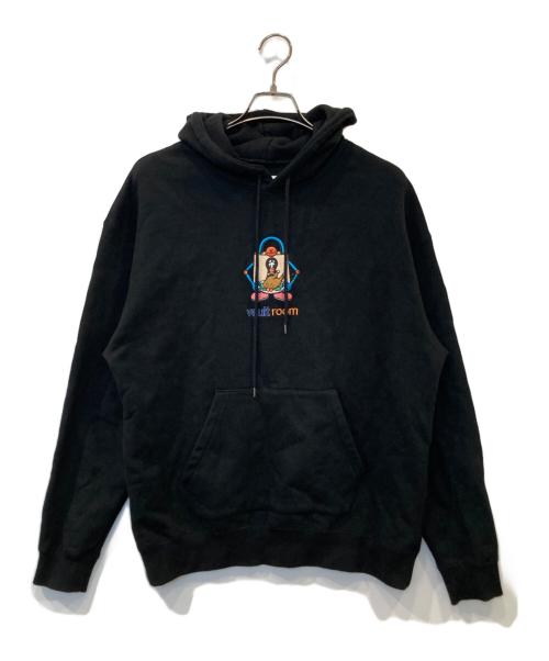 VAULTT ROOM（ボルトルーム）VAULTT ROOM (ボルトルーム) RHINESTONE LOGO HOODIE ラインストーン・ロゴ・フーディー  ブラック サイズ:XLの古着・服飾アイテム
