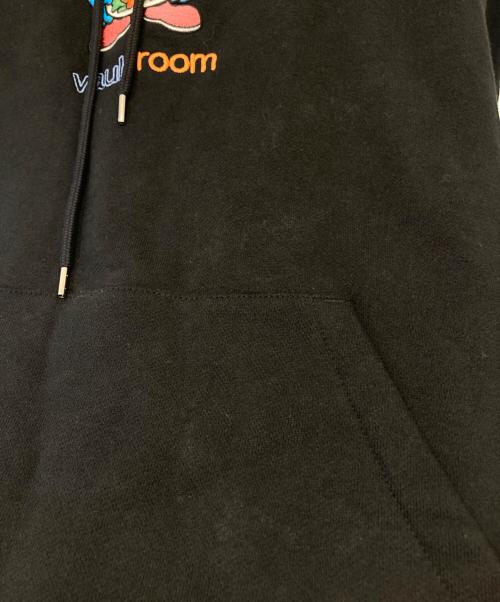 VAULTT ROOM（ボルトルーム）VAULTT ROOM (ボルトルーム) RHINESTONE LOGO HOODIE ラインストーン・ロゴ・フーディー  ブラック サイズ:XLの古着・服飾アイテム