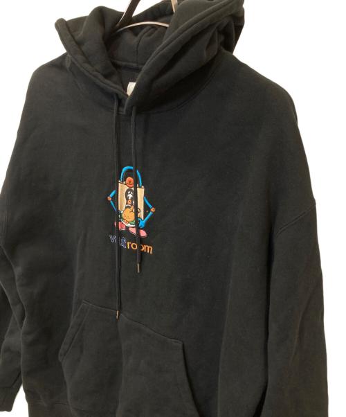 VAULTT ROOM（ボルトルーム）VAULTT ROOM (ボルトルーム) RHINESTONE LOGO HOODIE ラインストーン・ロゴ・フーディー  ブラック サイズ:XLの古着・服飾アイテム