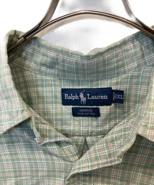 RALPH LAUREN（ラルフローレン）RALPH LAUREN (ラルフローレン) MONROE 半袖チェックシャツ グリーン サイズ:XLの古着・服飾アイテム