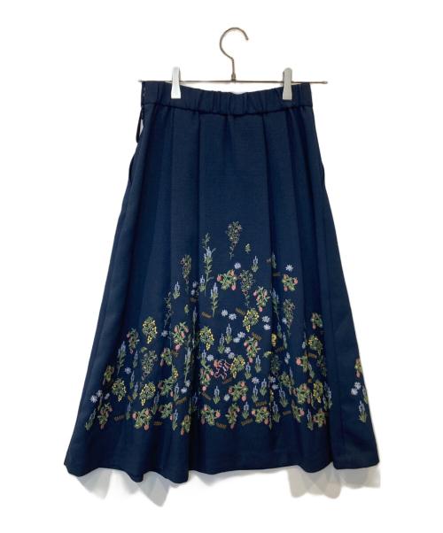 Jolly Poupee（ジョリープッペ）jolly poupee (ジョリープッペ) 花柄スカート 82043-401 ネイビー サイズ:38 未使用品の古着・服飾アイテム