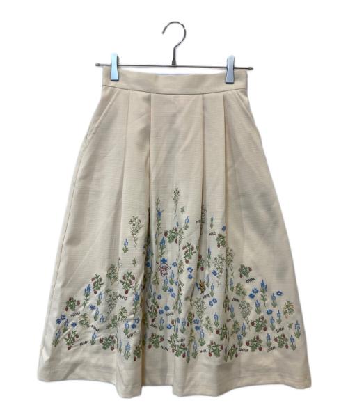 Jolly Poupee（ジョリープッペ）jolly poupee (ジョリープッペ) 花柄スカート 82043-401 アイボリー サイズ:38の古着・服飾アイテム