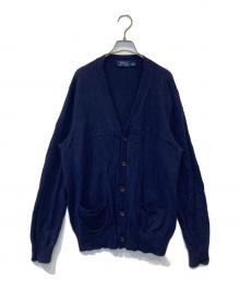 POLO RALPH LAUREN（ポロ・ラルフローレン）の古着「エルボーパッチウールカーディガン」｜ネイビー