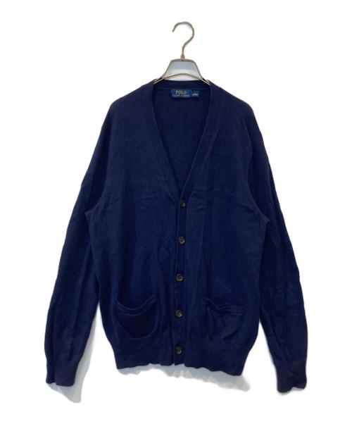 POLO RALPH LAUREN（ポロ・ラルフローレン）POLO RALPH LAUREN (ポロ・ラルフローレン) エルボーパッチウールカーディガン ネイビー サイズ:Lの古着・服飾アイテム