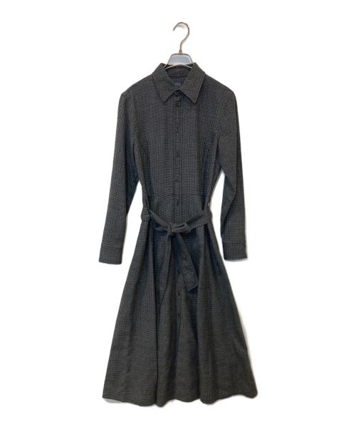 POLO RALPH LAUREN（ポロ・ラルフローレン）POLO RALPH LAUREN (ポロ・ラルフローレン) 千鳥柄シャツワンピース グレーの古着・服飾アイテム
