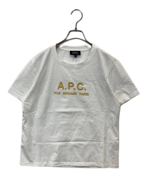 A.P.C.（アーペーセー）A.P.C. (アーペーセー) ロゴ刺繍Tシャツ　23204-1-95003 ホワイト サイズ:Sの古着・服飾アイテム