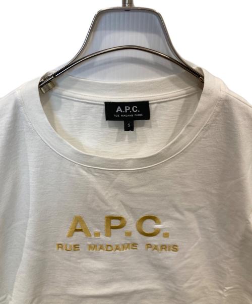 A.P.C.（アーペーセー）A.P.C. (アーペーセー) ロゴ刺繍Tシャツ　23204-1-95003 ホワイト サイズ:Sの古着・服飾アイテム