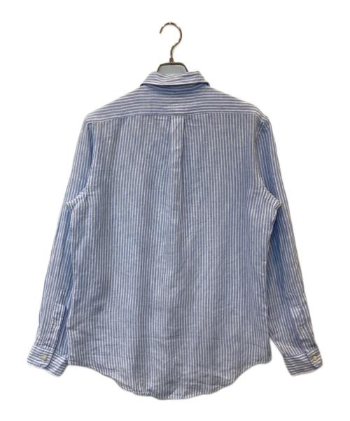 POLO RALPH LAUREN（ポロ・ラルフローレン）POLO RALPH LAUREN (ポロ・ラルフローレン) ストライプリネンシャツ スカイブルー サイズ:Mの古着・服飾アイテム