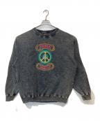 X-LARGEエクストララージ）の古着「OVERDYED CREST CREWNECK SWEATSHIRT オーバーダイド クレスト クルーネック スウェットシャツ 101251012008」｜グレー
