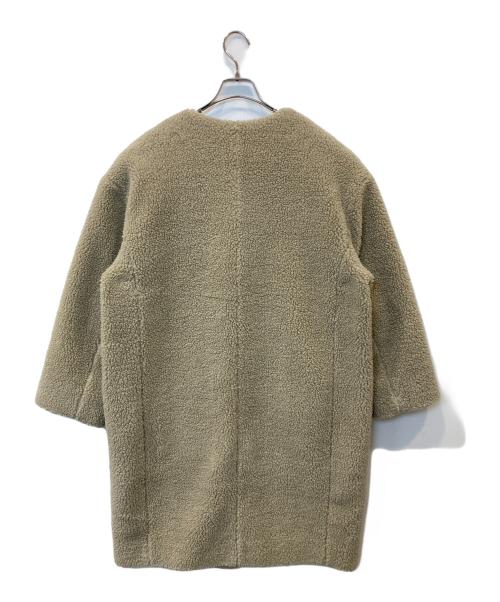 Gymphlex（ジムフレックス）Gymphlex (ジムフレックス) ライトボア ノーカラーコート　GY-A0729 ベージュ サイズ:12の古着・服飾アイテム