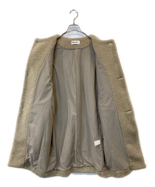 Gymphlex（ジムフレックス）Gymphlex (ジムフレックス) ライトボア ノーカラーコート　GY-A0729 ベージュ サイズ:12の古着・服飾アイテム
