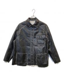 PERVERZE（パーバーズ）の古着「Washed Leather Jacket ウォッシュド・レザージャケット　0125010001」｜ダークブラウン