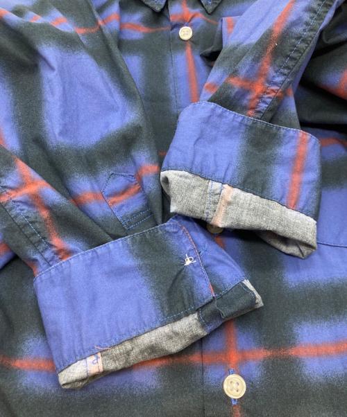 SUPREME（シュプリーム）SUPREME (シュプリーム) Spray Tartan Shirt スプレー タータン シャツ ネイビー サイズ:Lの古着・服飾アイテム