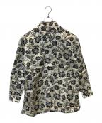 ERiKOKATORiエリコカトリ）の古着「lower jacquard blouse ジャガード シャツ EK3-1-2」｜ベージュ