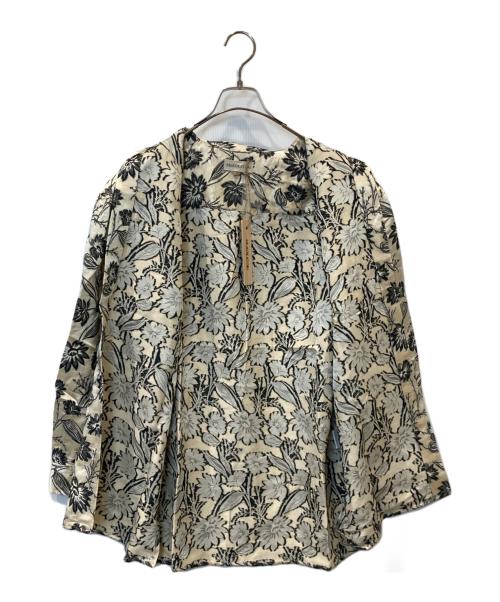 ERiKOKATORi（エリコカトリ）ERiKOKATORi (エリコカトリ) lower jacquard blouse ジャガード シャツ EK3-1-2 ベージュ サイズ:FREEの古着・服飾アイテム