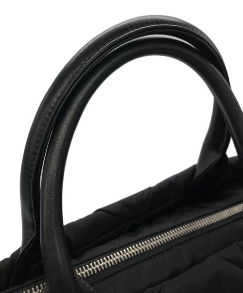 PRADA（プラダ）PRADA (プラダ) ミディアム パデッド Re-Nylon xレザー トートバッグ 1BG436 ブラックの古着・服飾アイテム