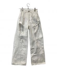 melt the lady（メルトザレディ）の古着「damage open slash pants　M32302」｜ホワイト