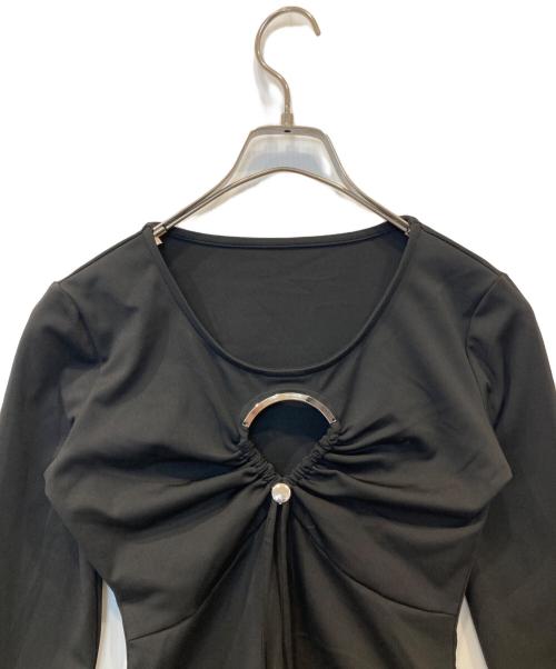melt the lady（メルトザレディ）MELT THE LADY (メルトザレディ) center open gather tops　ML31854 ブラック サイズ:FREEの古着・服飾アイテム