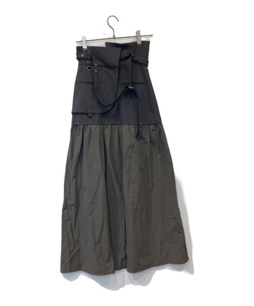 melt the lady（メルトザレディ）MELT THE LADY (メルトザレディ) waist belt skirt　ML32823 グレー サイズ:Mの古着・服飾アイテム