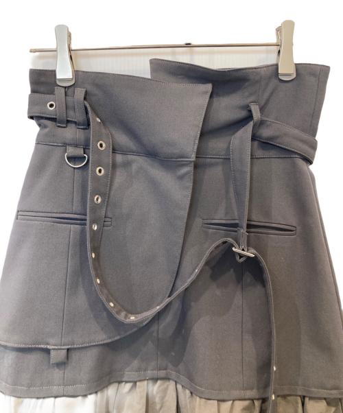 melt the lady（メルトザレディ）MELT THE LADY (メルトザレディ) waist belt skirt　ML32823 グレー サイズ:Mの古着・服飾アイテム