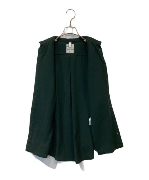 MADISONBLUE（マディソンブルー）MADISONBLUE (マディソンブルー) HIGH COLLAR MADAME WOOL SHIRT  ハイ カラー マダム ウール シャツ MB184-5011 グリーン サイズ:1の古着・服飾アイテム