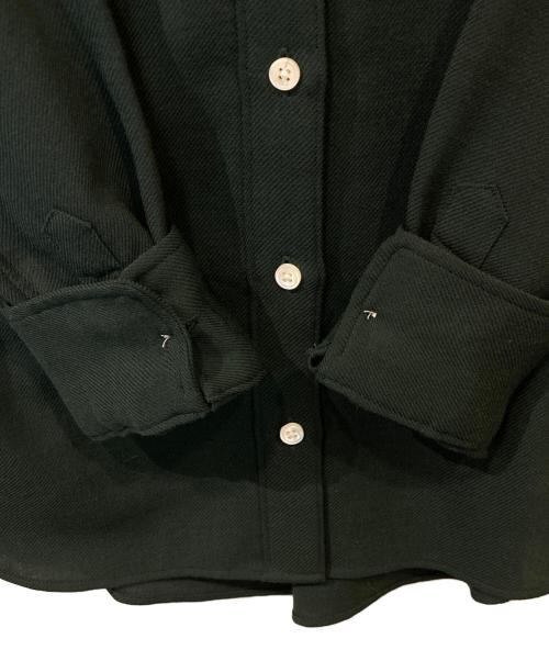 MADISONBLUE（マディソンブルー）MADISONBLUE (マディソンブルー) HIGH COLLAR MADAME WOOL SHIRT  ハイ カラー マダム ウール シャツ MB184-5011 グリーン サイズ:1の古着・服飾アイテム
