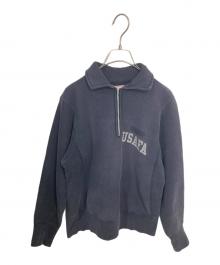 Champion（チャンピオン）の古着「USAFA ハーフジップリバースウィーブスウェット」｜ナス紺