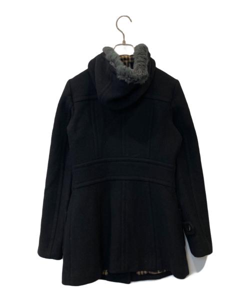 BURBERRY BLUE LABEL（バーバリー ブルー レーベル）BURBERRY BLUE LABEL (バーバリー ブルー レーベル) ファー付カシミヤ混コート　FCF44-712-09 ブラック サイズ:38の古着・服飾アイテム