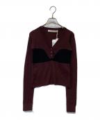 LEINWANDEラインヴァンド）の古着「Bra Intarsia Knit　0225030506」｜ボルドー