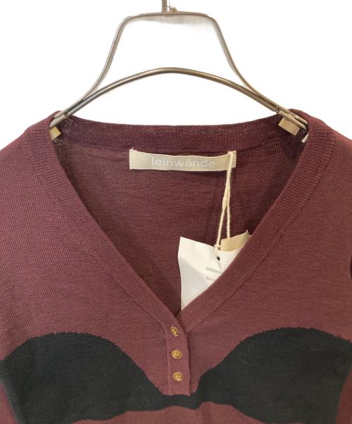 LEINWANDE（ラインヴァンド）LEINWANDE (ラインヴァンド) Bra Intarsia Knit　0225030506 ボルドー サイズ:Fの古着・服飾アイテム
